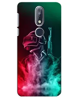 Чехол для Nokia 7.1 (2018) с картинкой «PUBG — огненный воин»