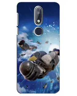 Чехол для Nokia 7.1 (2018) с картинкой «Десант PUBG — прыжок»
