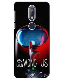 Чехол для Nokia 7.1 (2018) с картинкой «Красный импостер — макро» Чехол для Nokia 7.1 (2018) с картинкой «Красный импостер — макро»