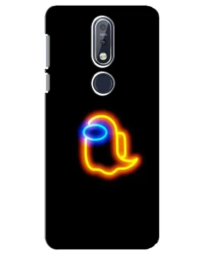 Чехол для Nokia 7.1 (2018) с картинкой «Among Us неоновое сияние»