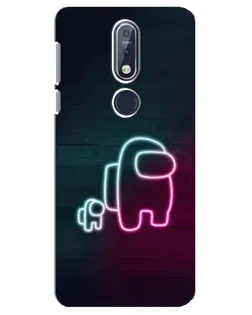 Чехол для Nokia 7.1 (2018) с картинкой «Among Us неон-арт»