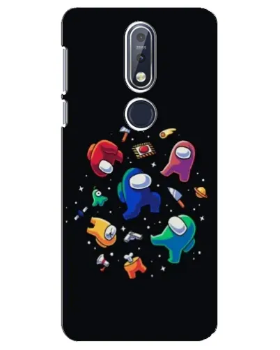 Чехол для Nokia 7.1 (2018) с картинкой «Among Us космос»