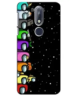 Чехол для Nokia 7.1 (2018) с картинкой «Команда Among Us»