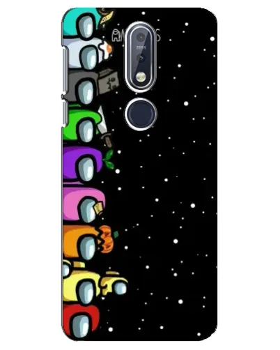 Чехол для Nokia 7.1 (2018) с картинкой «Команда Among Us»