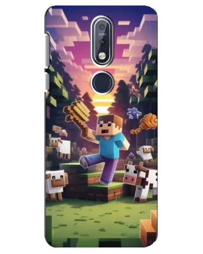 Чехол для Nokia 7.1 (2018) с картинкой «Стив на ферме»