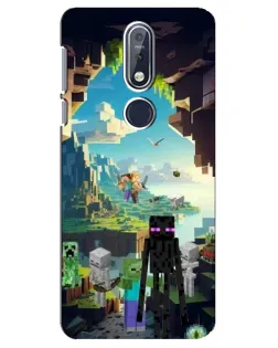 Чехол для Nokia 7.1 (2018) с картинкой «Эндермен в лесу»