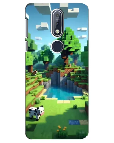 Чехол для Nokia 7.1 (2018) с картинкой «Minecraft летний день»