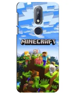 Чехол для Nokia 7.1 (2018) с картинкой «Minecraft классический мир»