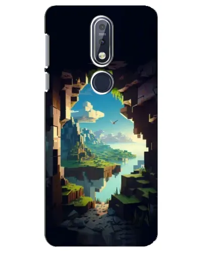 Чехол для Nokia 7.1 (2018) с картинкой «Вид из пещеры»