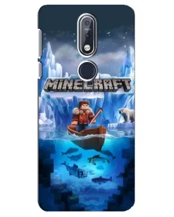 Чехол для Nokia 7.1 (2018) с картинкой «Minecraft ледяной мир»
