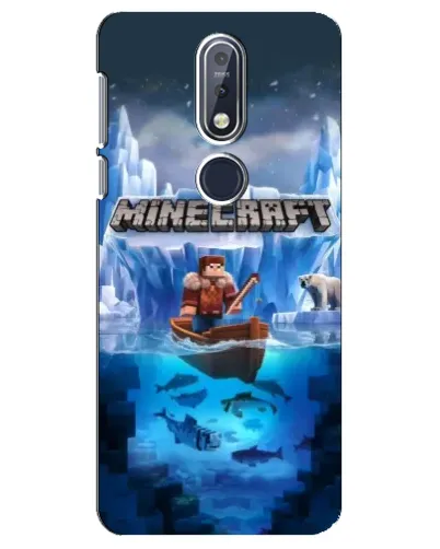 Чехол для Nokia 7.1 (2018) с картинкой «Minecraft ледяной мир»