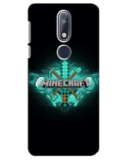 Чехол для Nokia 7.1 (2018) с картинкой «Minecraft Diamond лого»