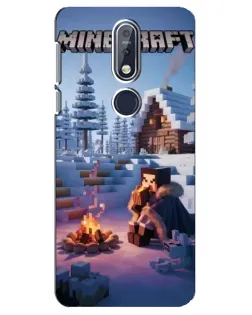 Чехол для Nokia 7.1 (2018) с картинкой «Зимний Minecraft»