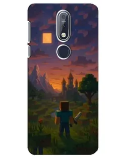 Чехол для Nokia 7.1 (2018) с картинкой «Стив у башни»
