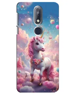 Чехол для Nokia 7.1 (2018) с картинкой «Единорог среди облаков»