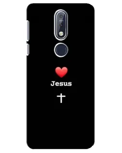 Чохол для Nokia 7.1 (2018) з картинкою «Серце - Jesus»