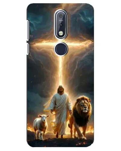 Чехол для Nokia 7.1 (2018) с картинкой «Лев Иуды и Свет» Чехол для Nokia 7.1 (2018) с картинкой «Лев Иуды и Свет»
