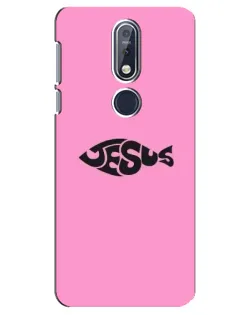 Чехол для Nokia 7.1 (2018) с картинкой «Розовый символ  Jesus»