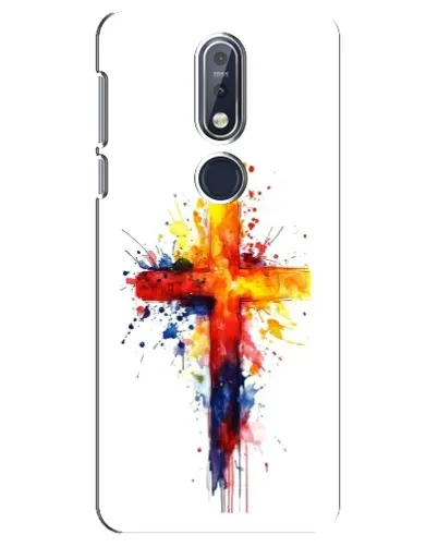 Чехол для Nokia 7.1 (2018) с картинкой «Акварельный крест» Чехол для Nokia 7.1 (2018) с картинкой «Акварельный крест»