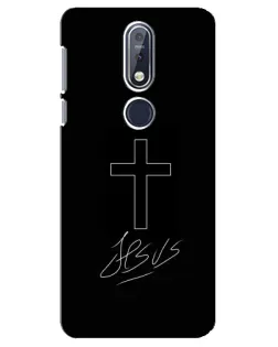 Чохол для Nokia 7.1 (2018) з картинкою «Графічний хрест Jesus»