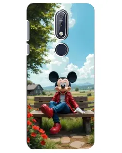 Чехол для Nokia 7.1 (2018) с картинкой «Микки на скамейке»