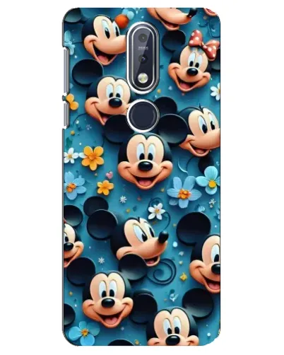 Чехол для Nokia 7.1 (2018) с картинкой «Паттерн Микки и Минни»