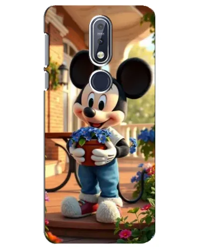 Чехол для Nokia 7.1 (2018) с картинкой «Микки садовод»