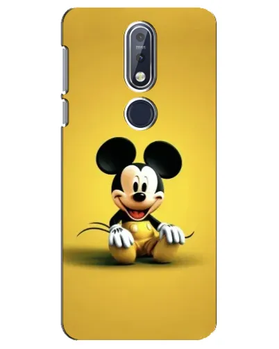 Чехол для Nokia 7.1 (2018) с картинкой «Микки на желтом»