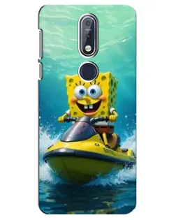 Чехол для Nokia 7.1 (2018) с картинкой «Спанч Боб на гидроцикле» Чехол для Nokia 7.1 (2018) с картинкой «Спанч Боб на гидроцикле»
