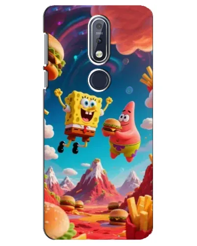 Чехол для Nokia 7.1 (2018) с картинкой «Космический фастфуд»