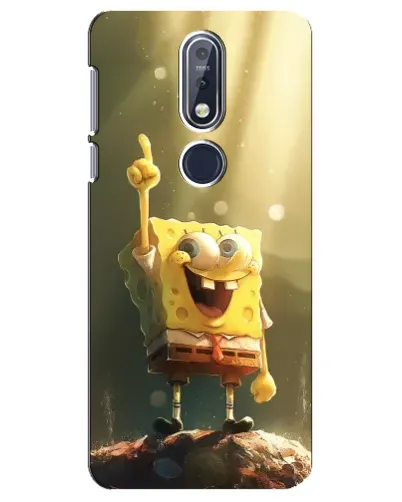 Чехол для Nokia 7.1 (2018) с картинкой «Сияющий Спанч Боб»
