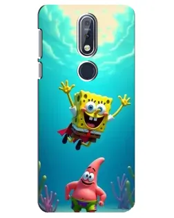 Чехол для Nokia 7.1 (2018) с картинкой «Спанч Боб под водой»