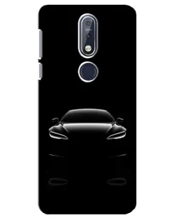 Чехол для Nokia 7.1 (2018) с картинкой «Силуэт Tesla Night»