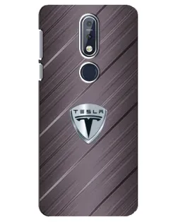 Чехол для Nokia 7.1 (2018) с картинкой «Металлическая текстура Tesla»