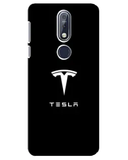 Чехол для Nokia 7.1 (2018) с картинкой «Tesla White Logo»