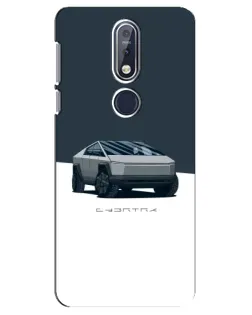 Чехол для Nokia 7.1 (2018) с картинкой «Серебристый Cybertruck Tesla»