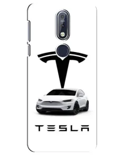 Чехол для Nokia 7.1 (2018) с картинкой «Tesla White Style»