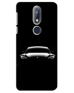 Чехол для Nokia 7.1 (2018) с картинкой «Фары Tesla Night»