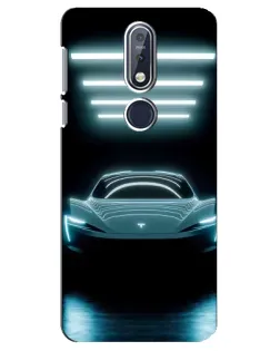 Чехол для Nokia 7.1 (2018) с картинкой «Tesla в неоне»