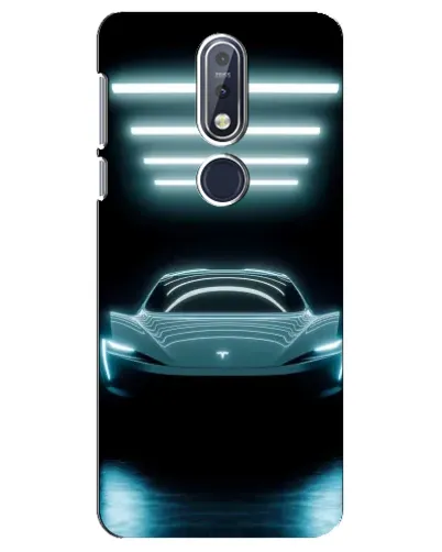Чехол для Nokia 7.1 (2018) с картинкой «Tesla в неоне» Чехол для Nokia 7.1 (2018) с картинкой «Tesla в неоне»