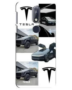 Чехол для Nokia 7.1 (2018) с картинкой «Коллаж Cybertruck Tesla»