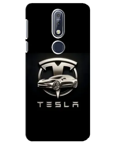 Чехол для Nokia 7.1 (2018) с картинкой «Tesla — серебристое авто» Чехол для Nokia 7.1 (2018) с картинкой «Tesla — серебристое авто»