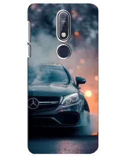 Чехол для Nokia 7.1 (2018) с картинкой «Mercedes — ночной город»