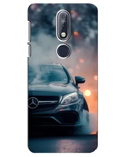 Чехол для Nokia 7.1 (2018) с картинкой «Mercedes — ночной город»
