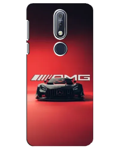 Чехол для Nokia 7.1 (2018) с картинкой «Mercedes AMG — красная линия»