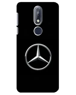 Чехол для Nokia 7.1 (2018) с картинкой «Mercedes классический лого»
