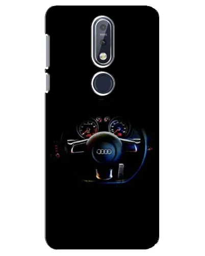 Чехол для Nokia 7.1 (2018) с картинкой «Салон Audi — руль»