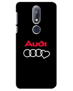 Чехол для Nokia 7.1 (2018) с картинкой «Логотип Audi Heart»
