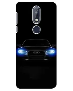 Чехол для Nokia 7.1 (2018) с картинкой «Audi в неоне»