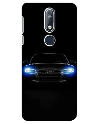 Чехол для Nokia 7.1 (2018) с картинкой «Audi в неоне»